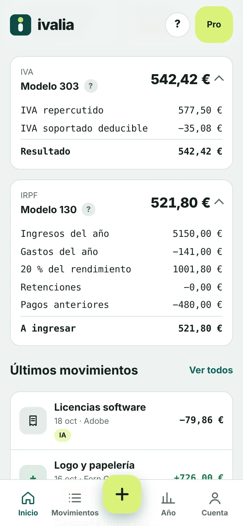Desglose de los modelos 303 y 130 en Ivalia